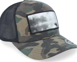 Trucker-Hunter Fishing Boat Wide Patch Wood Camo/Black Trucker -