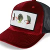 Velvet Caps-Skillfish Fishing Flies Velvet /Black A-frame Trucker - Red