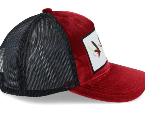 Velvet Caps-Skillfish Fishing Flies Velvet /Black A-frame Trucker - Red