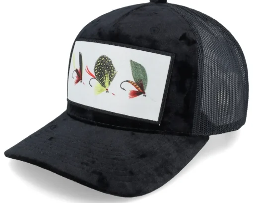 Velvet Caps-Skillfish Fishing Flies Velvet /Black A-frame Trucker - Red