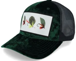 Velvet Caps-Skillfish Fishing Flies Velvet /Black A-frame Trucker - Red