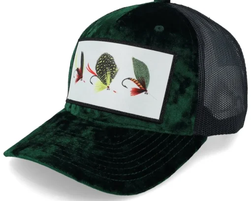 Velvet Caps-Skillfish Fishing Flies Velvet /Black A-frame Trucker - Red
