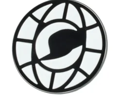 Online Cap Pins Fitted World White/Black Metal Pin -