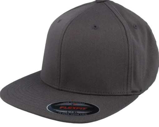 Blanks-Flexfit Flat Brim Dark Grey Fitted -