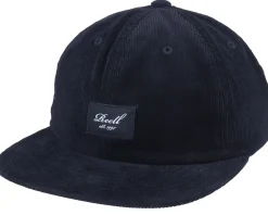 Online Reell Flat 6-Panel Cap Black Cord Snapback -