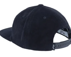 Online Reell Flat 6-Panel Cap Black Cord Snapback -