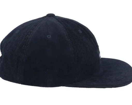 Online Reell Flat 6-Panel Cap Black Cord Snapback -