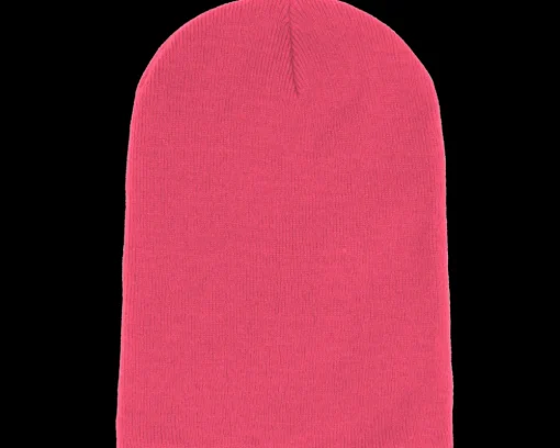 Long Beanies | Blank Beanies-Beechfield Fluorescent Pink Long Blank Beanie -