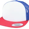 Trucker | Blanks-Yupoong Foam Blank Flat White/Royal/Red Trucker -