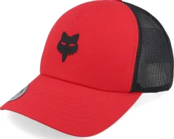 Clearance Fox Head Hat Flame Red/Black Trucker -