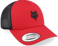 Clearance Fox Head Hat Flame Red/Black Trucker -