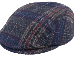 Flat Caps-Mayser Frankie Fancy Karo Blue Flat Cap -