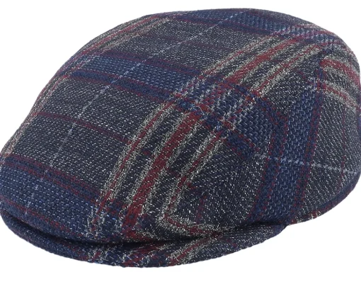 Flat Caps-Mayser Frankie Fancy Karo Blue Flat Cap -