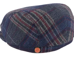 Flat Caps-Mayser Frankie Fancy Karo Blue Flat Cap -