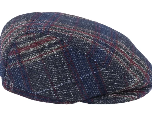 Flat Caps-Mayser Frankie Fancy Karo Blue Flat Cap -