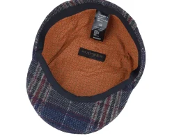 Flat Caps-Mayser Frankie Fancy Karo Blue Flat Cap -
