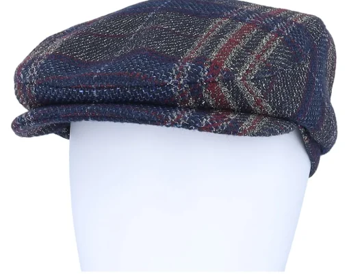 Flat Caps-Mayser Frankie Fancy Karo Blue Flat Cap -