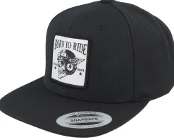 Snapback-Born To Ride Free Soul Skull Patch Black Snapback -