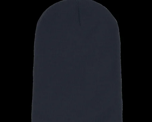 Long Beanies | Blank Beanies-Beechfield French Navy Long Blank Beanie -