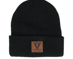 Fashion Brixton Galveston Waffle Knit Beanie Black Cuff -