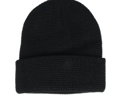 Fashion Brixton Galveston Waffle Knit Beanie Black Cuff -
