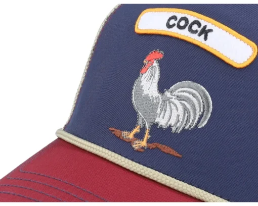 Trucker-Goorin Bros. Gb2 Rooster The Rocker Relaxed Navy/Burgundy A-Frame Trucker - Blue