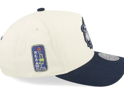 Adjustable-Mitchell & Ness Georgetown Hoyas Final Four Pro Crown Ceam/Navy A-frame Adjustable -