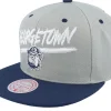 Best Mitchell & Ness Georgetown Hoyas Transcript /Navy Snapback - Grey
