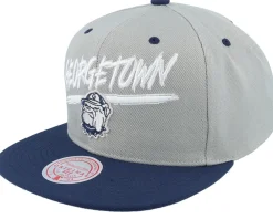 Best Mitchell & Ness Georgetown Hoyas Transcript /Navy Snapback - Grey