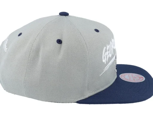 Best Mitchell & Ness Georgetown Hoyas Transcript /Navy Snapback - Grey