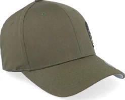 New Army Head Germany Army Skull Olive Wooly Combed Flexfit - Green