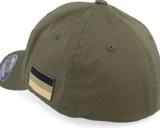 New Army Head Germany Army Skull Olive Wooly Combed Flexfit - Green