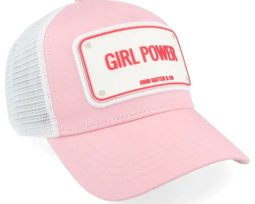Trucker-John Hatter & Co Girl Power Pink/White A-Frame Trucker -