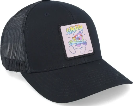 Trucker-The Smurfs Gnap Smurf Patch Black Trucker -