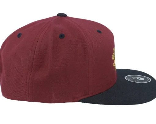 Best Bearded Man Golden Crest Maroon/Black/Gold Snapback -
