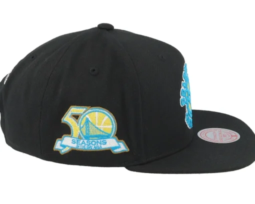 Snapback-Mitchell & Ness Golden State Warriors Neon Tropical Hwc Snapback - Black