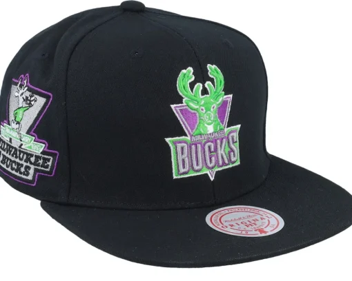 Snapback-Mitchell & Ness Golden State Warriors Neon Tropical Hwc Snapback - Black