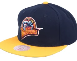 Snapback-Mitchell & Ness Golden State Warriors Team 2 Tone Navy/Gold Snapback -