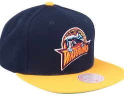 Snapback-Mitchell & Ness Golden State Warriors Team 2 Tone Navy/Gold Snapback -