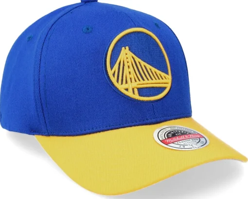 Adjustable-Mitchell & Ness Golden State Warriors Team 2 Tone 2.0 Stretch Royal/Yellow Adjustable -