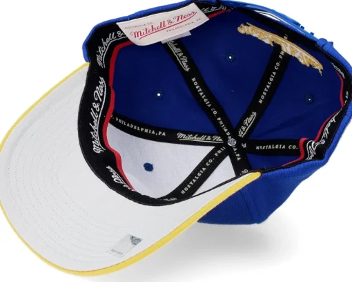 Adjustable-Mitchell & Ness Golden State Warriors Team 2 Tone 2.0 Stretch Royal/Yellow Adjustable -