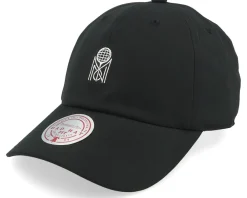 Dad Cap-Mitchell & Ness Golf Interlock Branded Black Dad Cap -