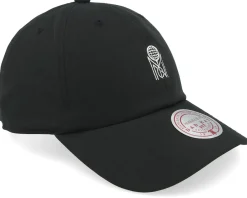 Dad Cap-Mitchell & Ness Golf Interlock Branded Black Dad Cap -
