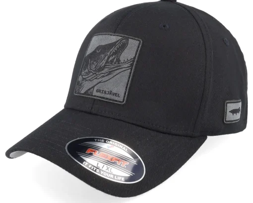 New Skillfish Grisjävel Engraved Patch Black Flexfit -