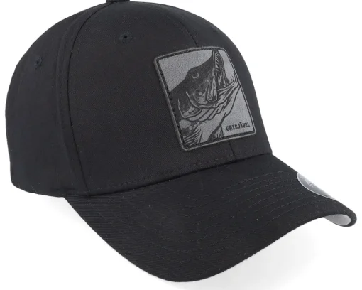 New Skillfish Grisjävel Engraved Patch Black Flexfit -