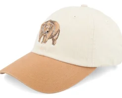 Dad Cap-Wild Spirit Grizzly Bear Washed Stone/Wheat Dad Cap -