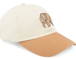 Dad Cap-Wild Spirit Grizzly Bear Washed Stone/Wheat Dad Cap -