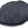 Flat Caps-CTH Ericson Gustav Organic Denim Blue Flat Cap -