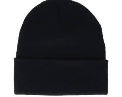 Cuff Beanies-Iconic H Letter Patch Black Cuff -