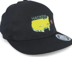 Online Pins & Stripes Hackers Golf Logo Seamless Black Flexfit -